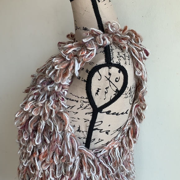 Anthropologie Hand Knit By Dollie Loop Fringe Vest - Picture 9 of 12
